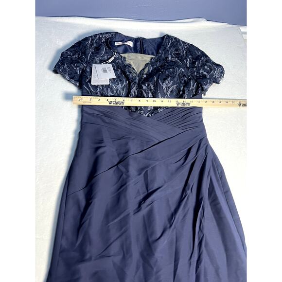 NWT JJ's House Women's Stormy Blue Short Sleeve Maxi Dress Size 10 - Picture 4 of 6